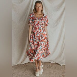 Polagram Smocked Midi Dress..